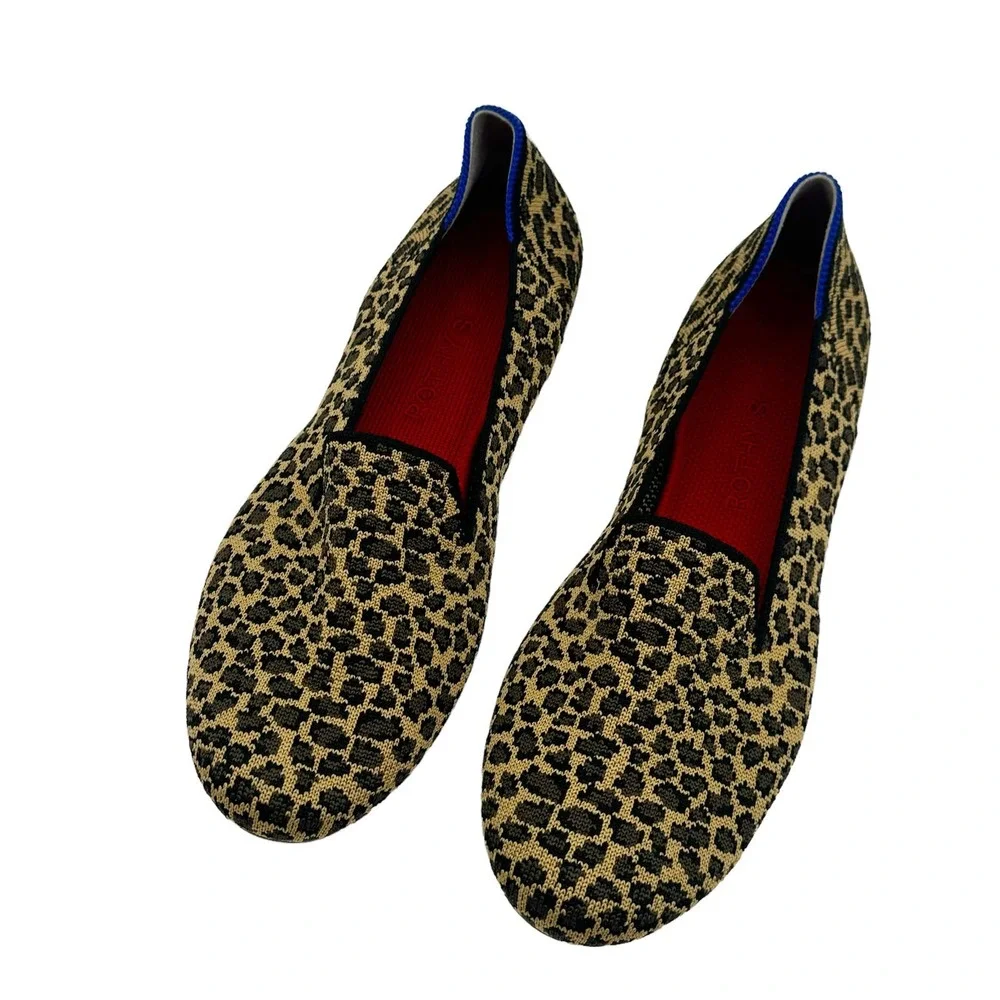 Rothy’s Women's The Loafer Flat Animal Print Comfy Shoes Size 9 NWOB